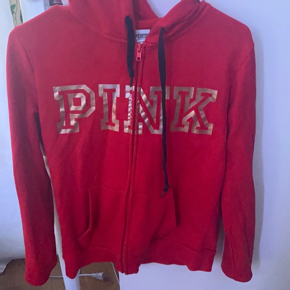 PINK zip up sweater